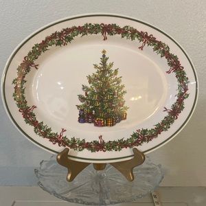 CHRISTOPHER RADKO TRADITIONS HOLIDAY CELEBRATION PLATTER 14.5”x11”